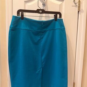 New York & Company Teal Pencil Skirt